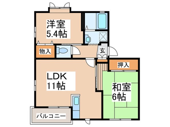 ウエストハウスＡの物件間取画像